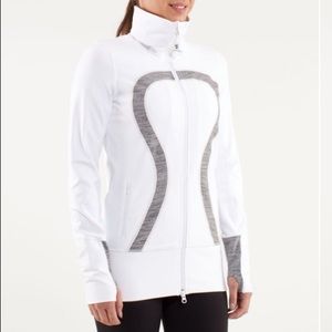 SOLDWhite Lululemon Logo Zip Up In Stride Jacket